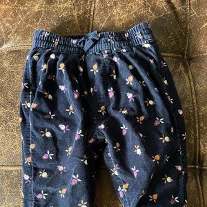 Baby Gap lined floral corduroy pants